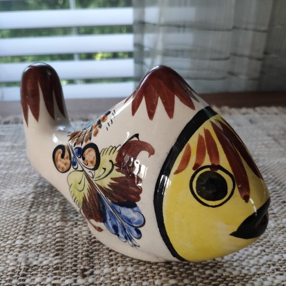 Set of 3 Talavera Ceramic Vintage Figurines Bird, Owl, and Fish Set - Picture 3 of 15